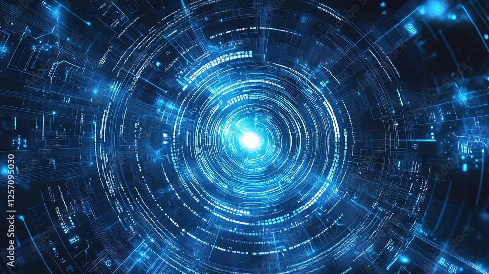 Abstract Vector Concept of Energy and Technology in Dark Background Abstract Vector Concept of Energy and Technology in Dark Background