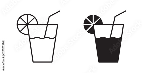 Drink icon set in thin line. vector illustrations for web