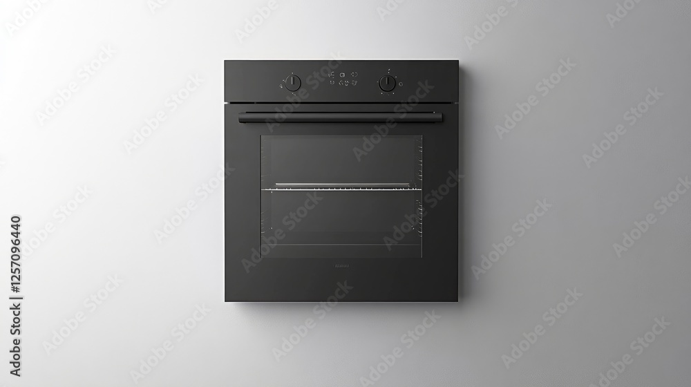 A minimalist oven with a sleek, handle-less design and a touch-sensitive control panel. A minimalist oven with a sleek, handle-less design and a touch-sensitive control panel.