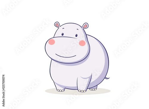 an image of a cartoon hippo is standing in the middle of the picture, there is a cartoon hippo standing in the middle of the picture photo