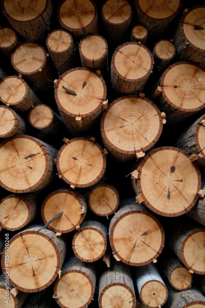 A Stack of Circularly Sawn Logs, Showing Their Intricate Grain Patterns and Natural Textures, Closely Packed Together, Creating a Visually Striking and Texturally Rich Composition. A Stack of Circularly Sawn Logs, Showing Their Intricate Grain Patterns and Natural Textures, Closely Packed Together, Creating a Visually Striking and Texturally Rich Composition.