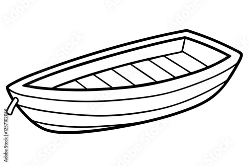 Vintage Rowboat Sketch Vector