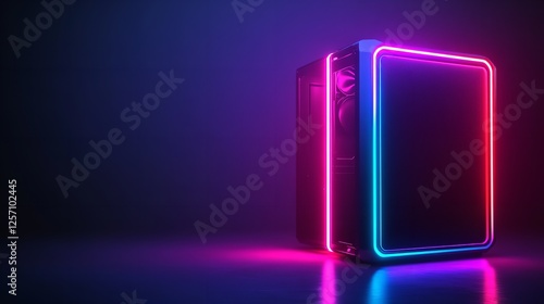 Modern smartphone with vibrant purple and blue gradient background showcasing sleek design and advanced technology