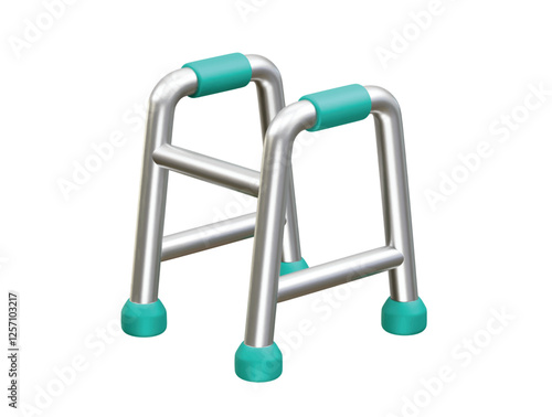 Medical Walker for Elderly icon illustration 3d. Walking frame icon 3d render illustration