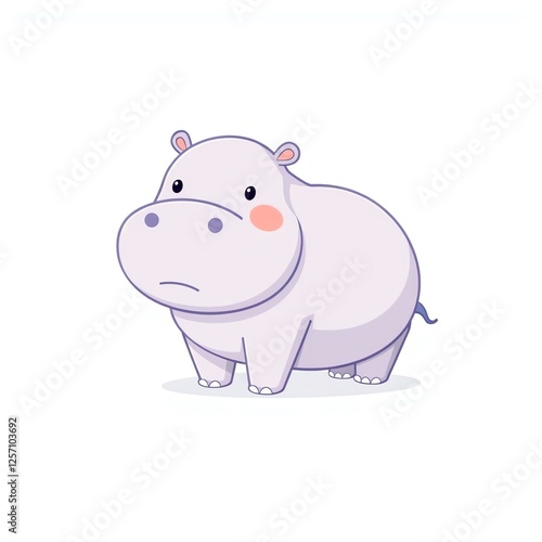 an image of a cartoon hippo is standing in the middle of the picture, there is a cartoon hippo standing in the middle of the picture photo