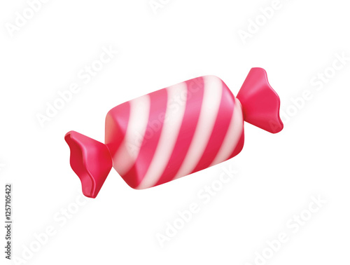 Pink Striped Candy icon illustration 3d.
