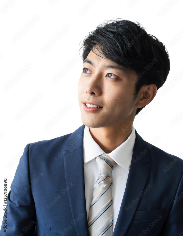 Portrait of only one Man. White Background. Portrait of only one Man. White Background.