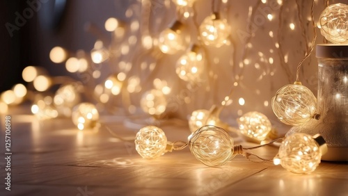 Wallpaper Mural 1. "Bokeh Lights on a Golden Yellow Background Celebrate the Christmas Holiday with a Glowing Garland." Torontodigital.ca