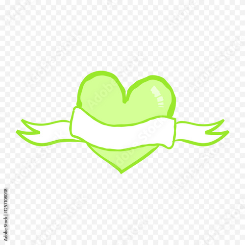 Doodle hand drawn heart drawing on white background