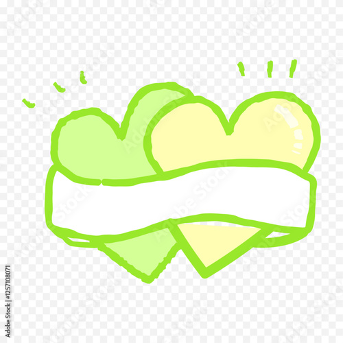 Doodle hand drawn heart drawing on white background