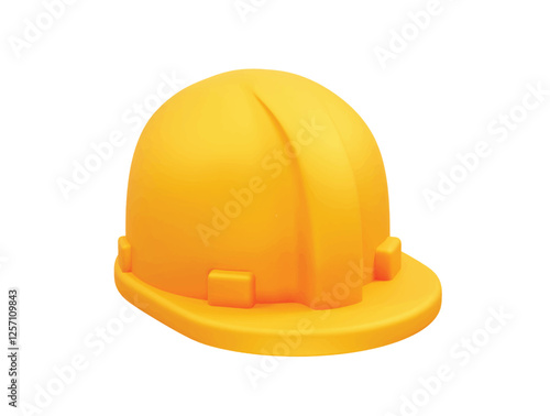 Safety helmet icon 3d. Worker helmet icon illustration 3d render