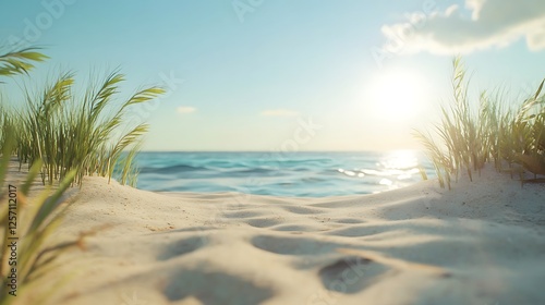 Wallpaper Mural Exotic summer coastline tropical beach azure waves lush green mountain adventure Torontodigital.ca