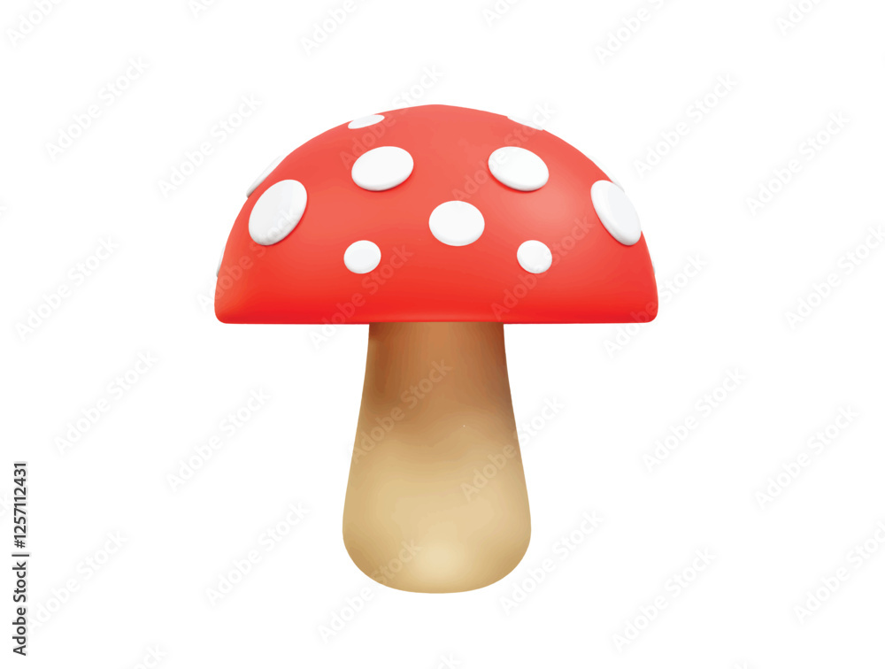 Mushroom icon 3d rendering illustration Mushroom icon 3d rendering illustration