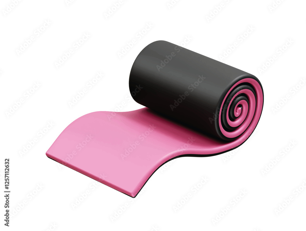 Rolled Yoga Mat icon 3d render illustration Rolled Yoga Mat icon 3d render illustration