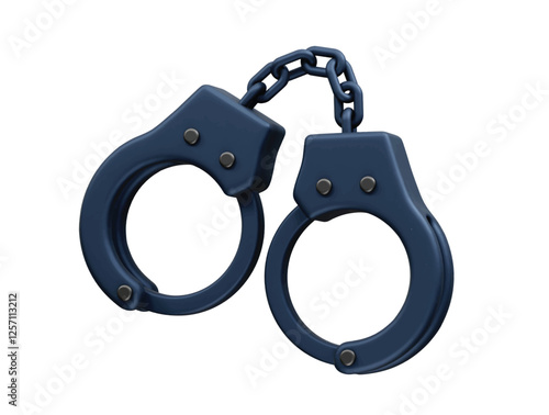 Handcuffs icon illustration 3d rendering