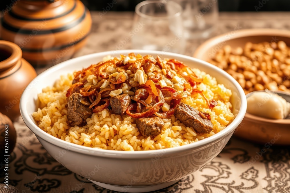 Lamb Mandi with Rice and Toppings Lamb Mandi with Rice and Toppings