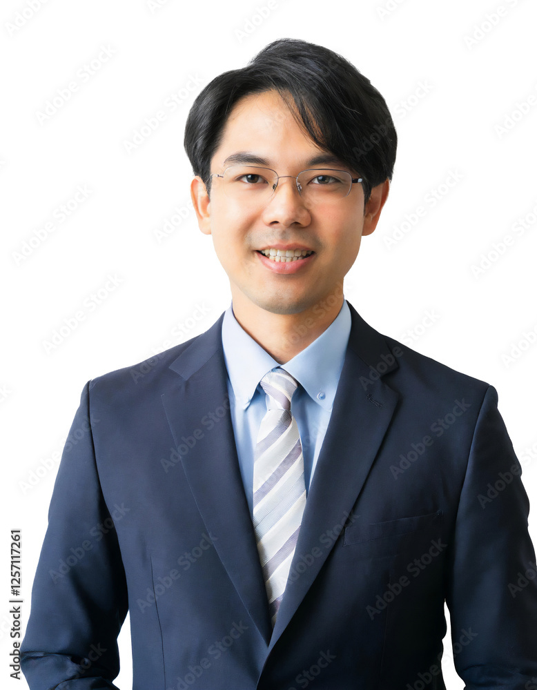 Portrait of only one Man. White Background. Portrait of only one Man. White Background.