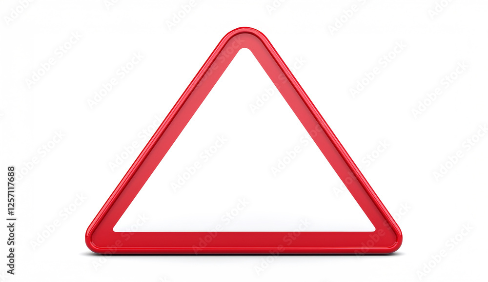 Triangular Reflective Warning Sign Design with Vivid Red Color for Safety Alerts Triangular Reflective Warning Sign Design with Vivid Red Color for Safety Alerts