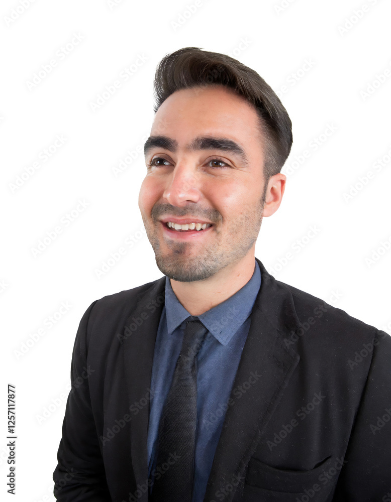 Portrait of only one Man. White Background. Portrait of only one Man. White Background.