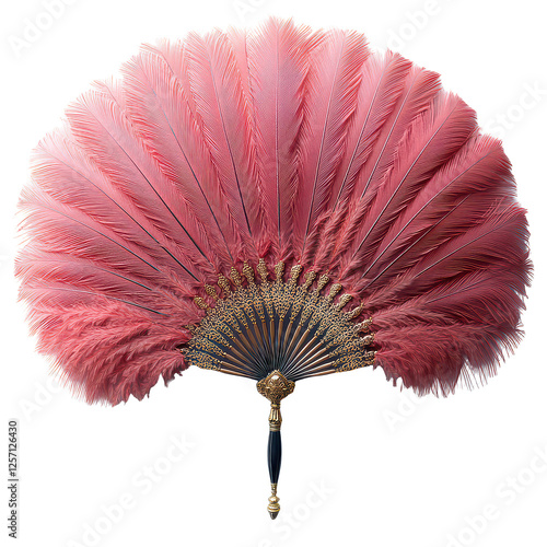 Burlesque feather fan isolated on transparent background