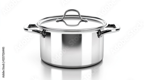 Stainless Steel Pot Isolated On White Background photo