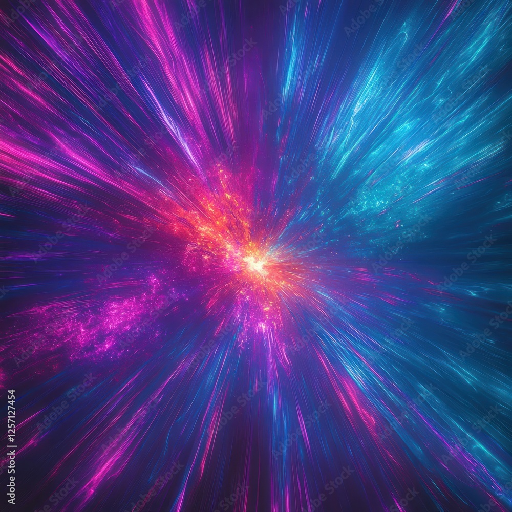 Dynamic Abstract Explosion of Lines in Blue and Magenta with High Contrast Lighting Dynamic Abstract Explosion of Lines in Blue and Magenta with High Contrast Lighting