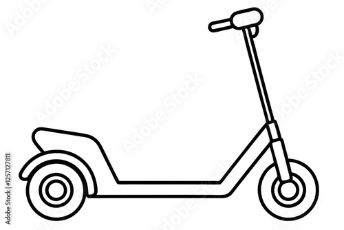 Stylish Scooter Outline Vector