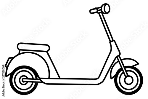 Stylish Scooter Outline Vector