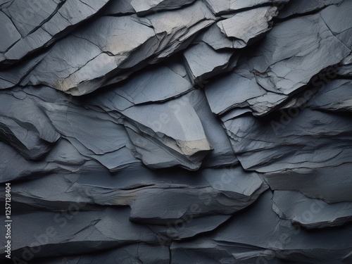 Wallpaper Mural Close-up of a textured, layered slate rock wall showcasing its uneven surface,Slate Rock Textures, Dark Stone Patterns, Natural Slate Background Torontodigital.ca