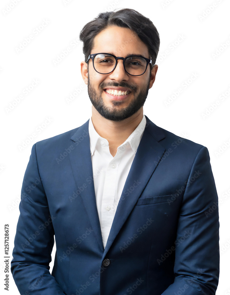 Portrait of only one Man. White Background. Portrait of only one Man. White Background.