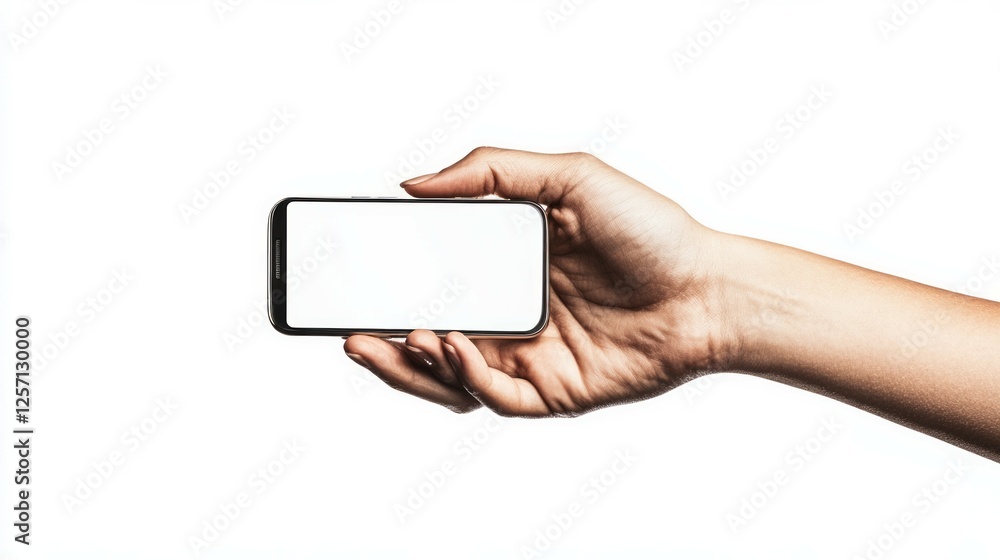 hand holding smartphone mockup with a white screen as png isolated on empty background, hand holding smartphone mockup with a white screen as png isolated on empty background,