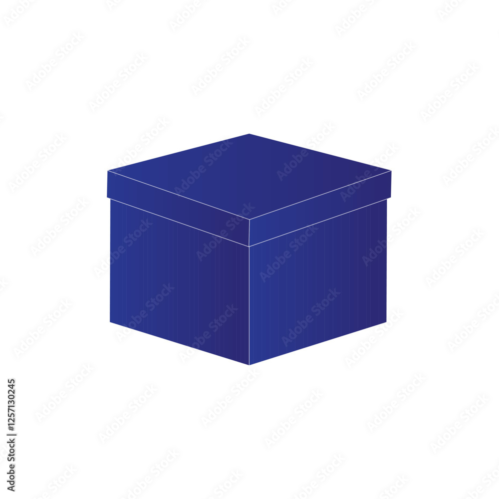 blue box in square shape isolated on white background. blue box in square shape isolated on white background.