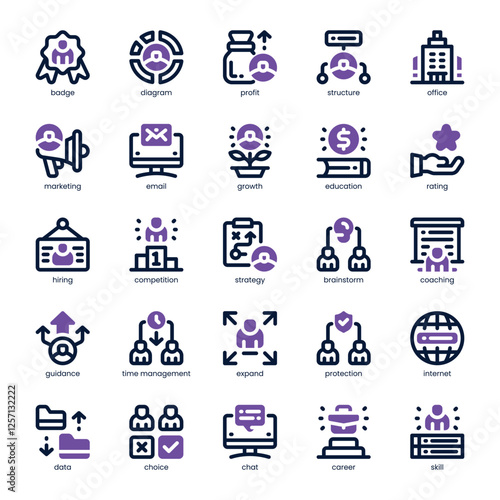 Business Teamwork Icon pack for your website, mobile, presentation, and logo design. Business Teamwork Icon dual tone design. Vector graphics illustration and editable stroke.
