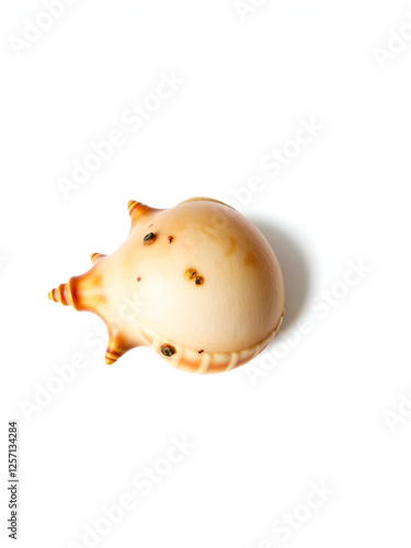 Photograph on white background of seashell or conch Angaria Delphinus of the gasteropod family Angariidae photo