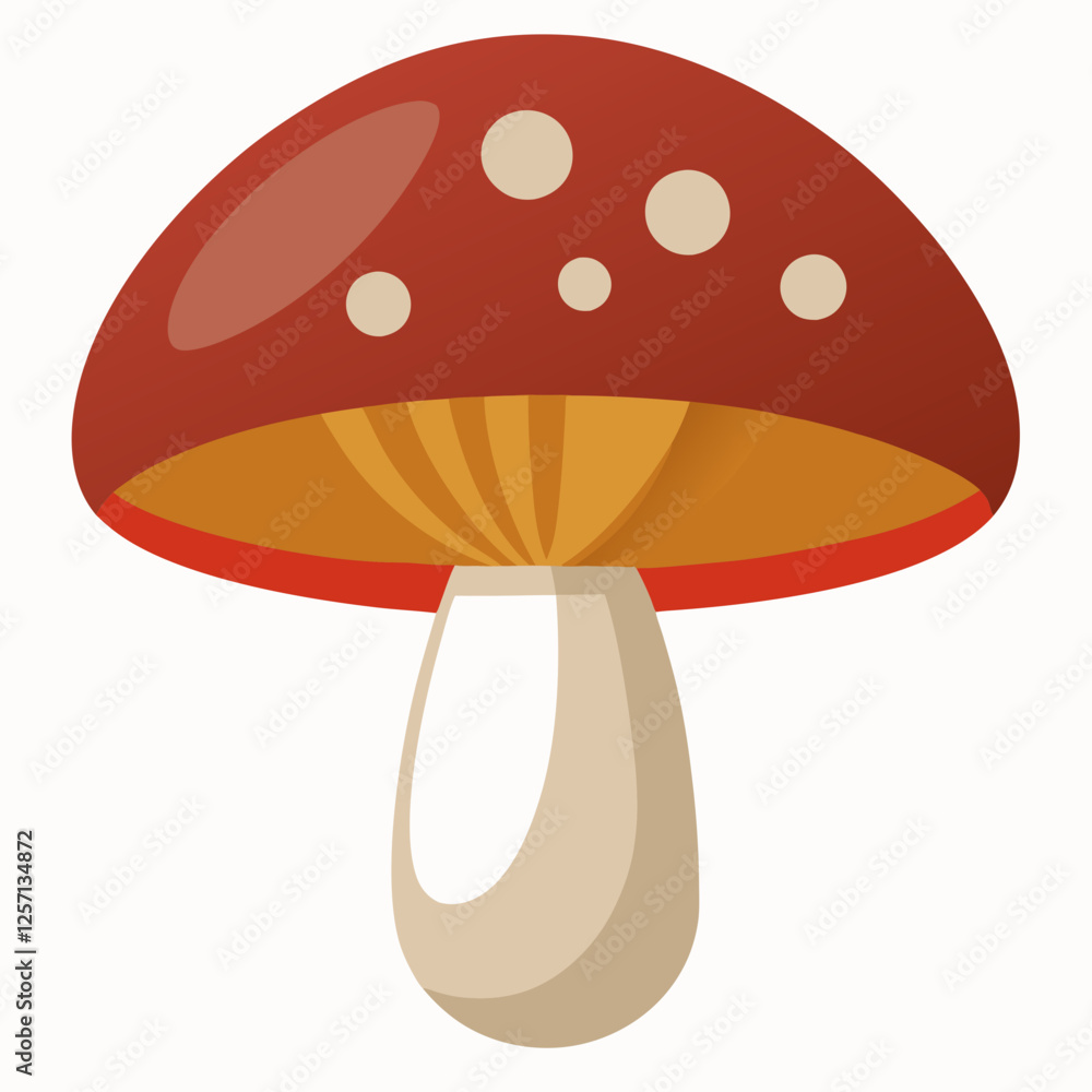 Vector Art of Portobello Mushroom on White Vector Art of Portobello Mushroom on White