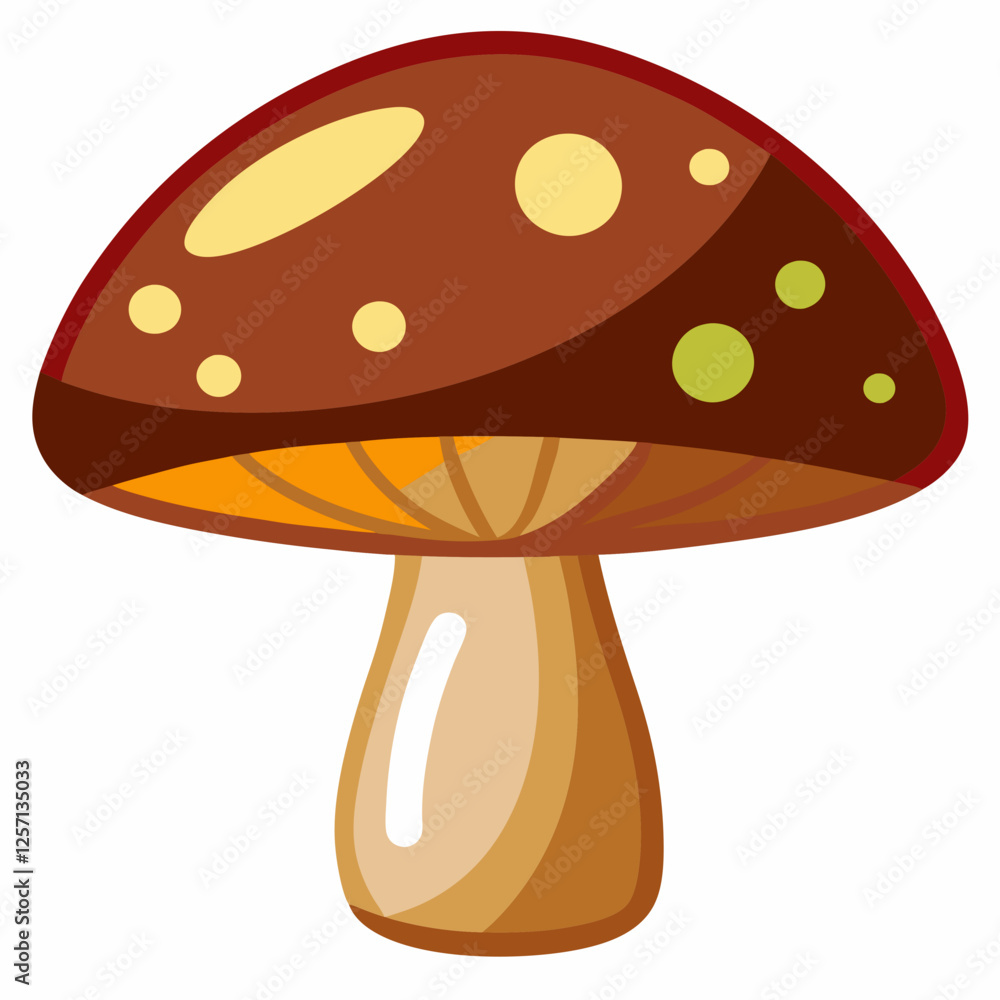 Vector Art of Portobello Mushroom on White Vector Art of Portobello Mushroom on White