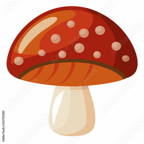 Vector Art of Portobello Mushroom on White