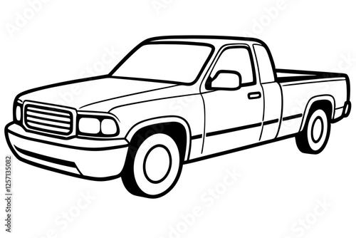 Sleek Pickup Truck Vector Design
