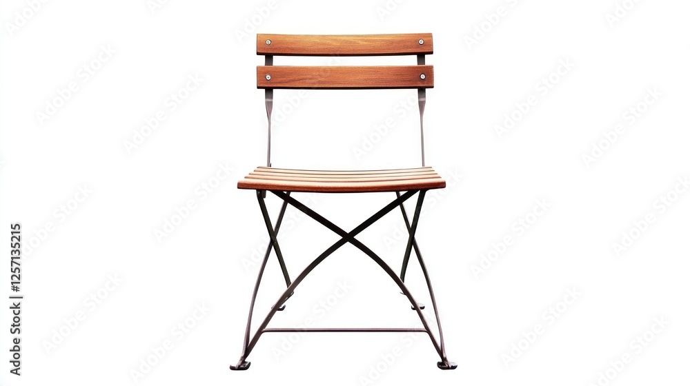Wooden Folding Chair Against White Background Wooden Folding Chair Against White Background