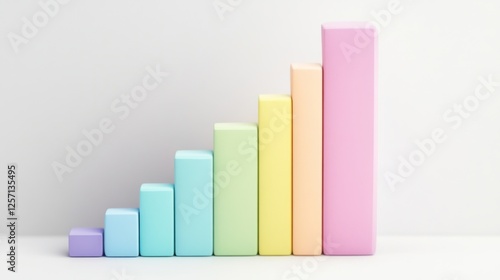 Minimal D bar graph in pastel colors, with shadows cast across a white background, creating a soft and elegant visual Free Download Minimal D bar graph in pastel colors, with shadows cast across a white background, creating a soft and elegant visual - GFXLoad
