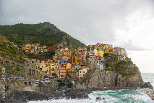 Views of colourful houses in Manarola, Cinque Terre