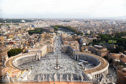 Fotografie View of St Peter's Square from top of St Peter's Dome