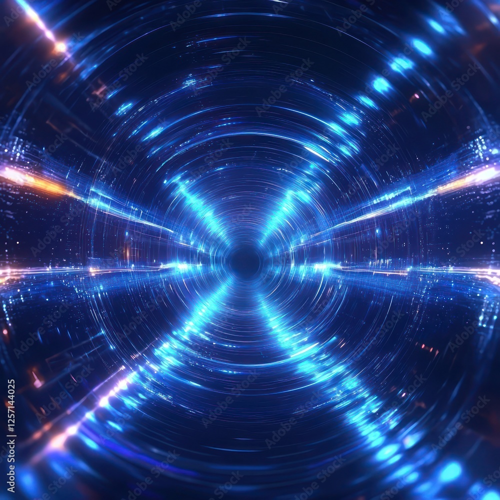 Fototapeta premium Acoustic vibrations glowing in structured energy forms, displaying motion-driven audio pathways.