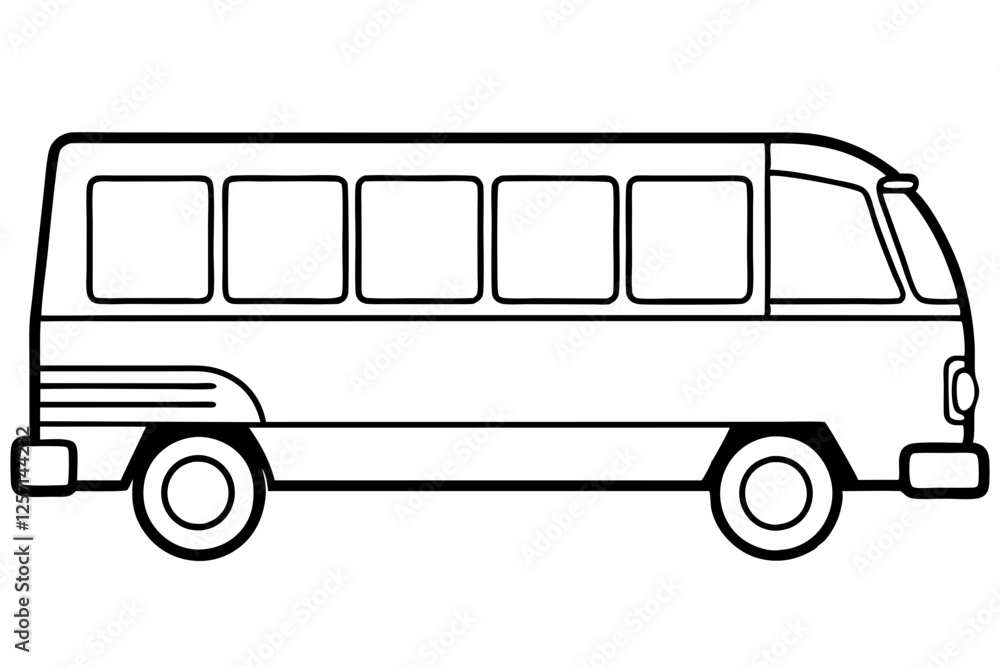Sleek Bus Outline Vector