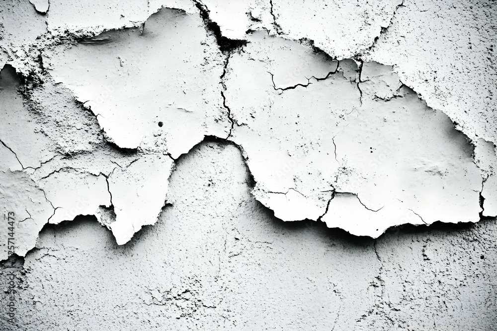 Obraz premium Cracked plaster wall texture, urban decay background