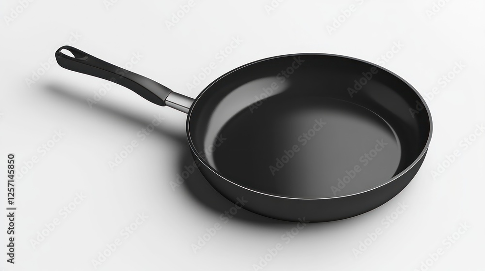 Empty black frying pan on white background Empty black frying pan on white background