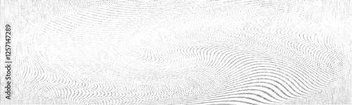 Wavy gradient halftone dots pattern texture background. Vector illustration
