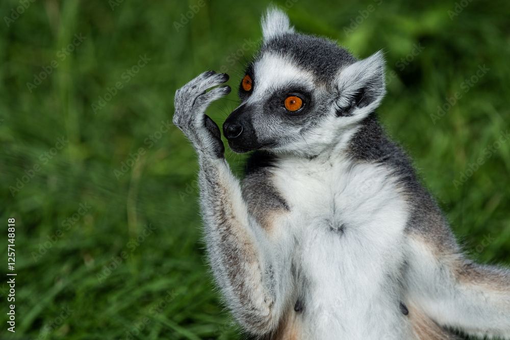 Fototapeta premium Lémurien ayant une posture amusante