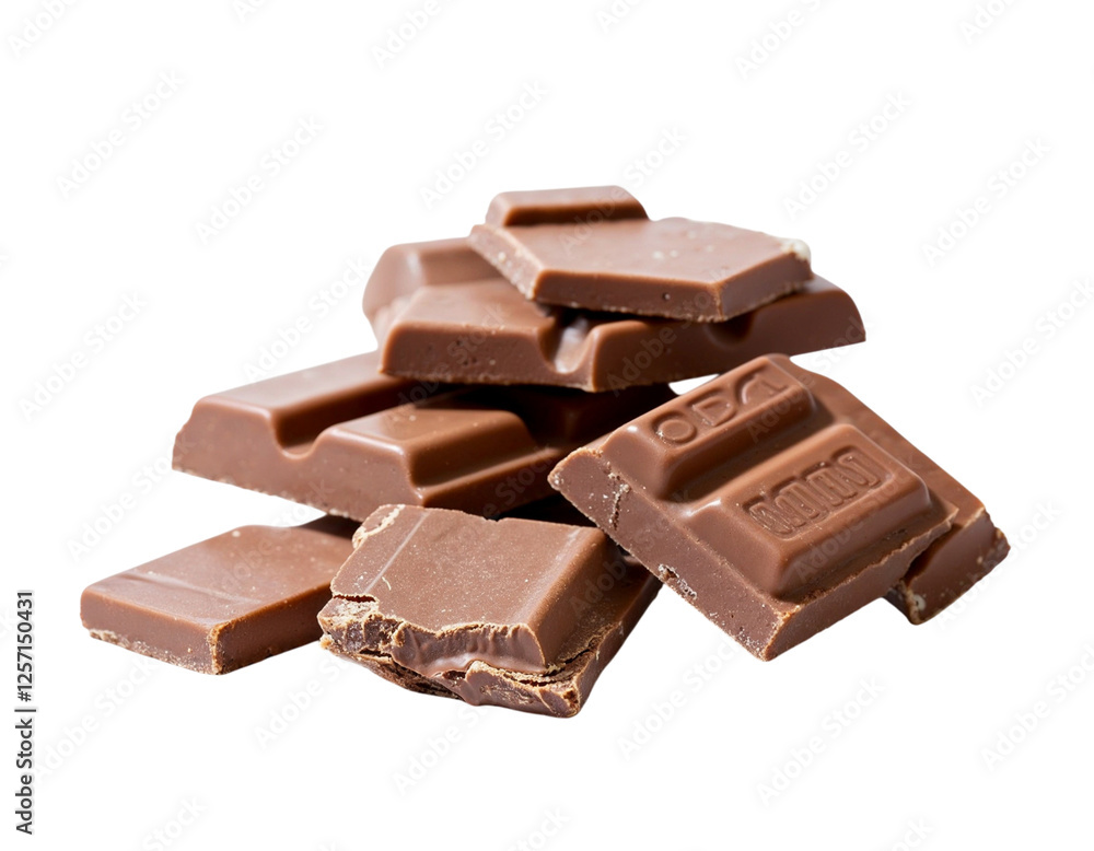chocolate pieces isolated on white chocolate pieces isolated on white