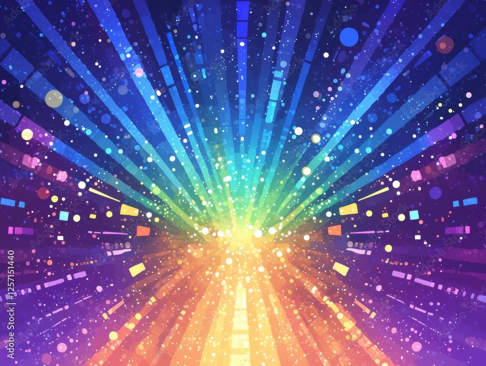 Naklejka premium Abstract cosmic burst effects background. Featuring cosmic burst effects and bright colors. Emphasizing depth and dynamism. Ideal for space and artistic themes.